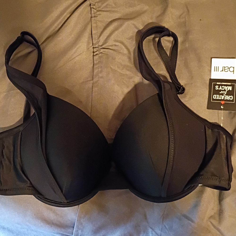 Bar III Black Sheer Mesh Underwire Bra